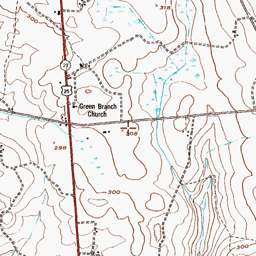 Topographic Map of WAGW-FM (Waynesboro), GA