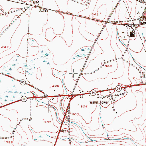 Topographic Map of WYFA-FM (Waynesboro), GA