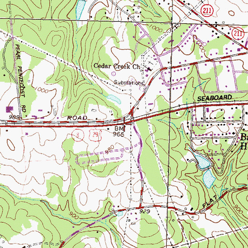 Topographic Map of WBPS-FM (Winder), GA