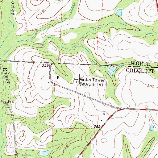 Topographic Map of WFXL-TV (Albany), GA