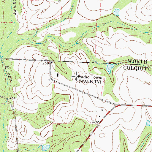 Topographic Map of WALB-TV (Albany), GA
