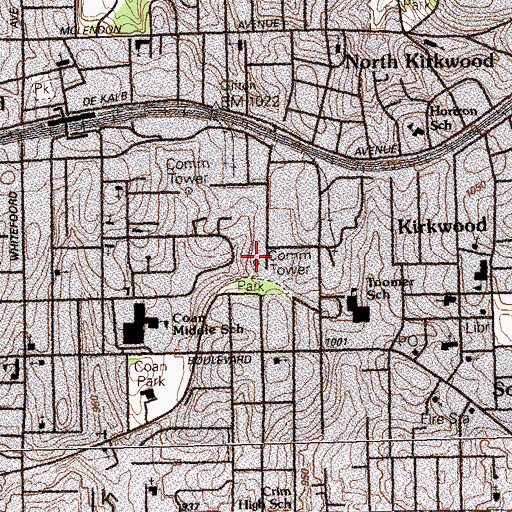 Topographic Map of WXIA-TV (Atlanta), GA