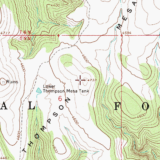 Topographic Map of Thompson Mesa, AZ