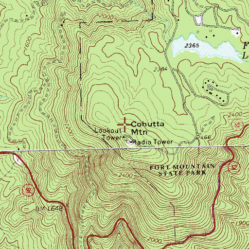 Topographic Map of WCLP-TV (Chatsworth), GA