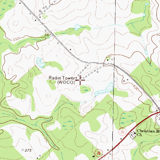 Topographic Map of WDCO-TV (Cochran), GA