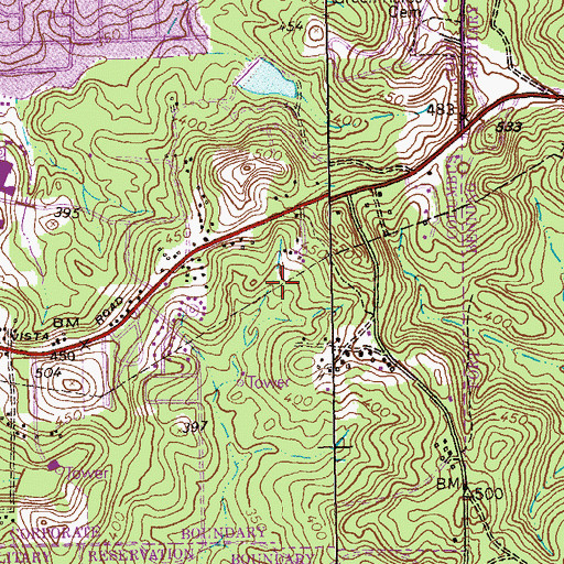 Topographic Map of WXTX-TV (Columbus), GA