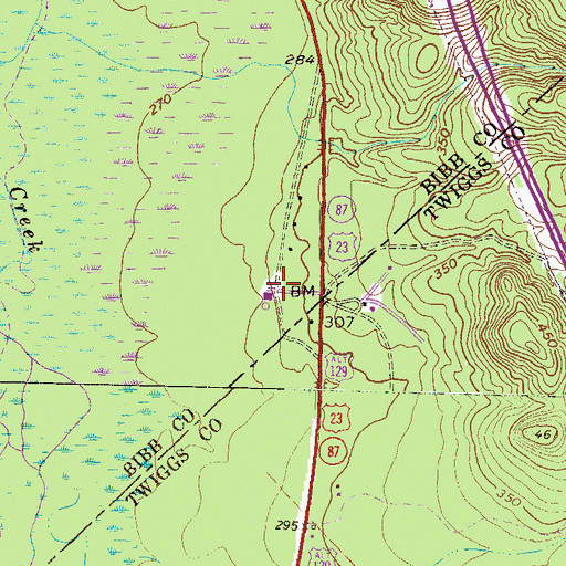 Topographic Map of WMGT-TV (Macon), GA