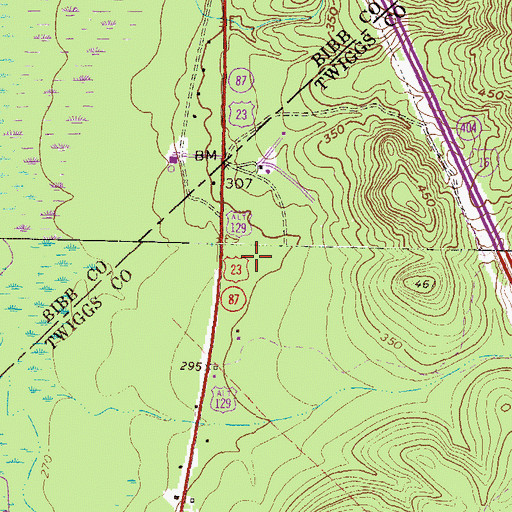 Topographic Map of WGNM-TV (Macon), GA