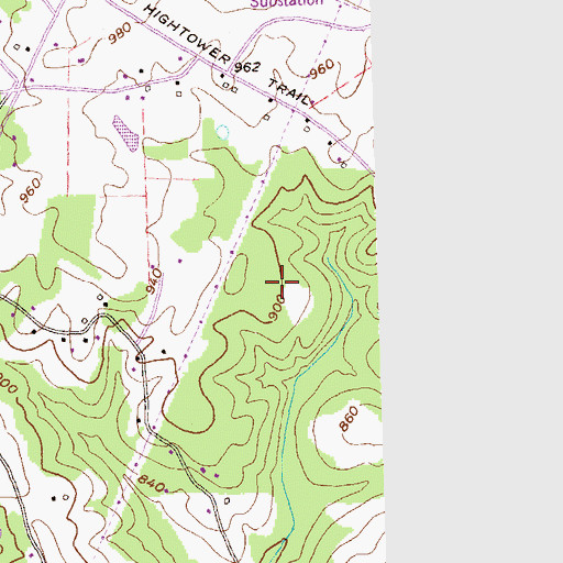 Topographic Map of WHSG-TV (Monroe), GA