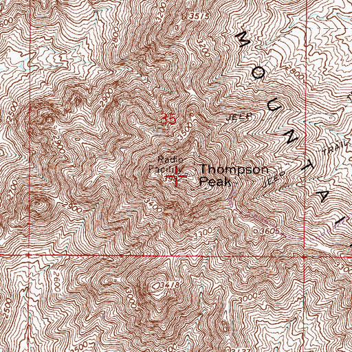 Topographic Map of Thompson Peak, AZ