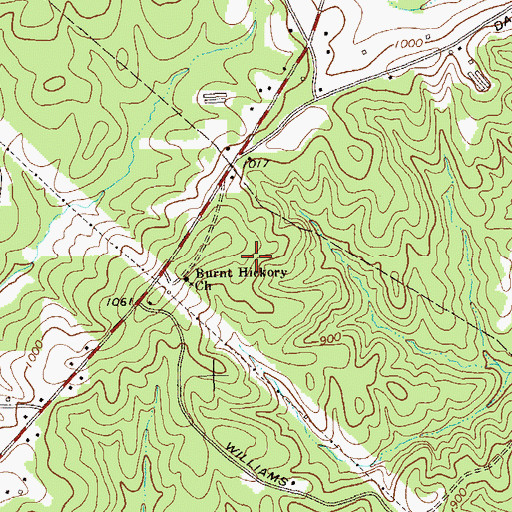 Topographic Map of Dunaway Mine, GA