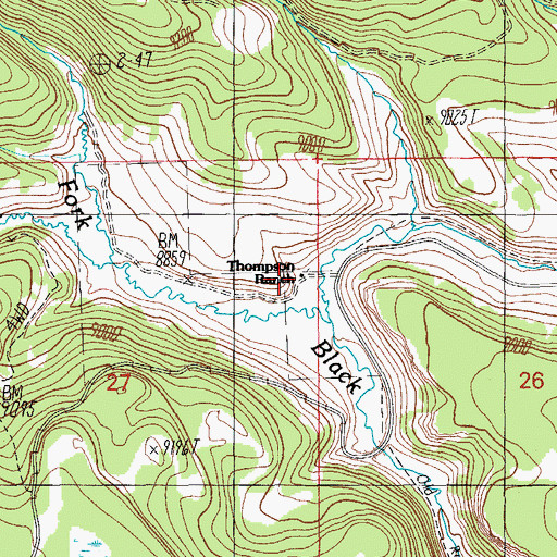 Topographic Map of Thompson Ranch, AZ