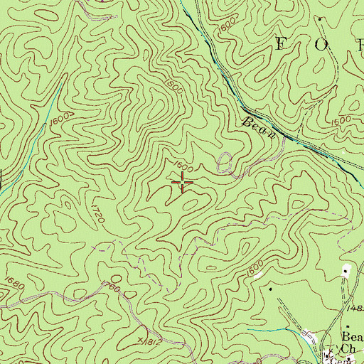 Topographic Map of Childs Mine, GA