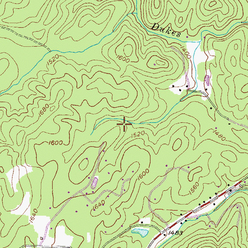 Topographic Map of White County Mine, GA