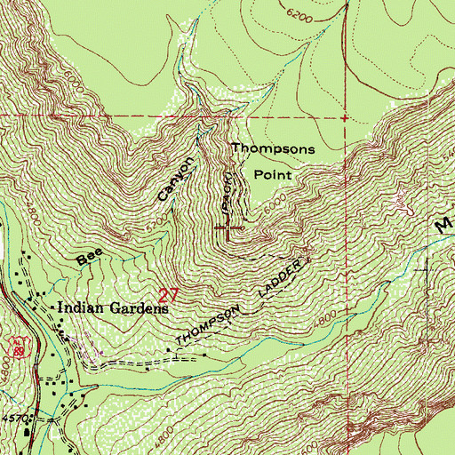 Topographic Map of Thompsons Point, AZ
