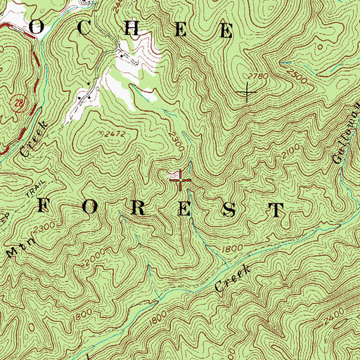Topographic Map of Reid Mine, GA
