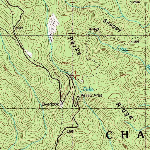 Topographic Map of Barnes Creek Camping Area, GA