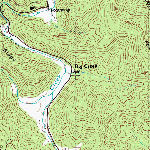 Topographic Map of Big Creek School (historical), GA