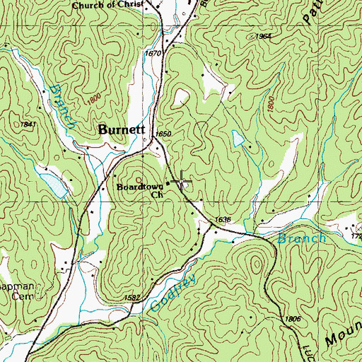 Topographic Map of Boardtown Church of Christ Cemetery, GA