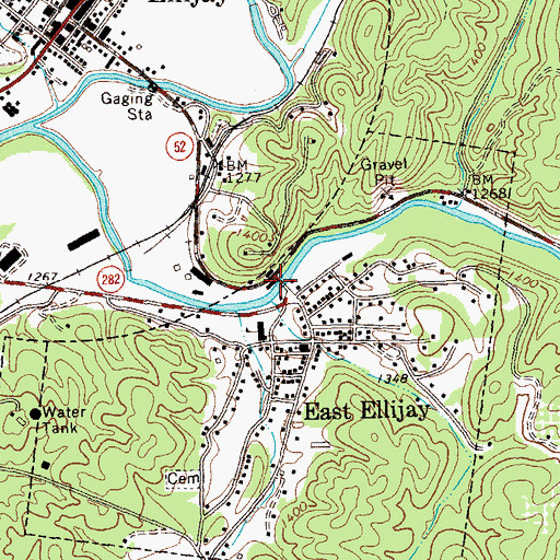 Topographic Map of Charles Soule Bridge, GA