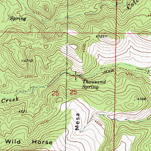 Topographic Map of Thousand Spring, AZ