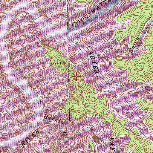 Topographic Map of Doll Mountain Recreation Area, GA