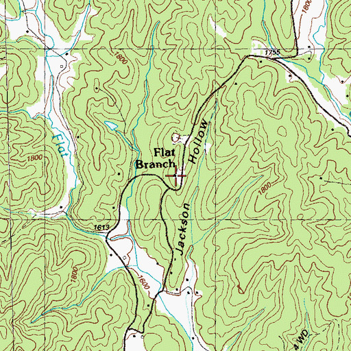 Topographic Map of Flat Branch Church, GA