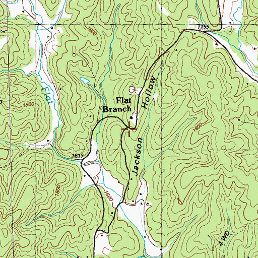 Topographic Map of Flat Branch School (historical), GA