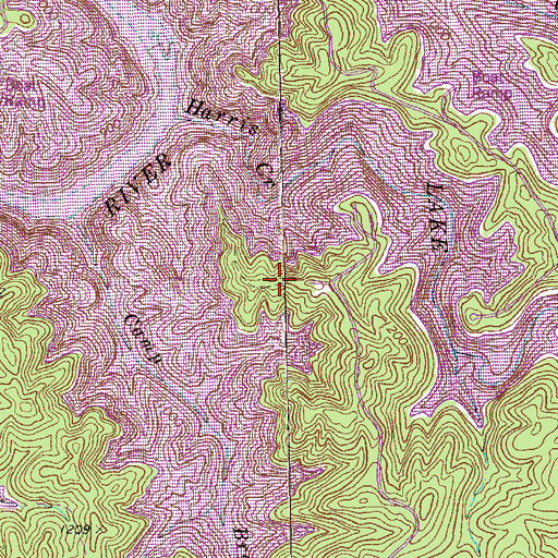Topographic Map of Harris Branch Recreation Area, GA