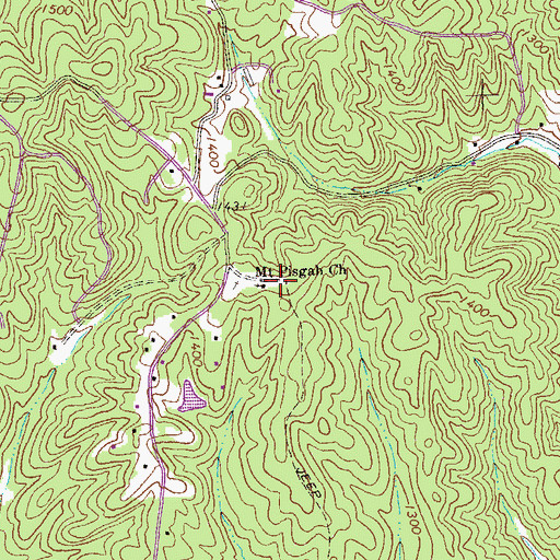 Topographic Map of Mount Pisgah School (historical), GA
