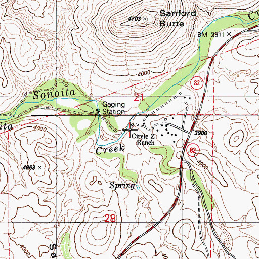 Topographic Map of Three R Canyon, AZ