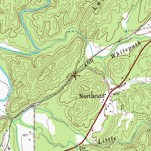 Topographic Map of Northcutt Church, GA