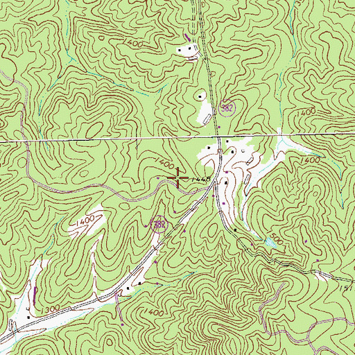 Topographic Map of Oak Hill School (historical), GA