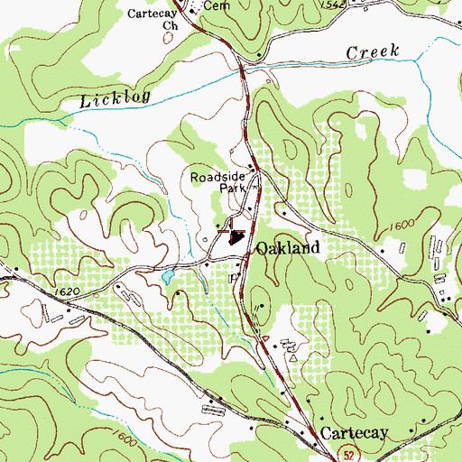 Topographic Map of Oakland Elementary School, GA