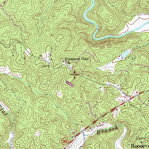 Topographic Map of Pleasant Gap School (historical), GA