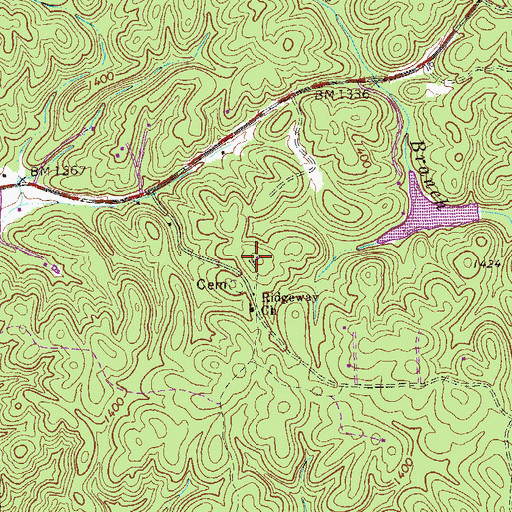 Topographic Map of Ridgeway School (historical), GA
