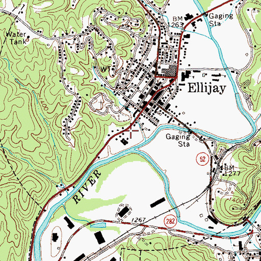 Topographic Map of Riverside Plaza Shopping Center, GA