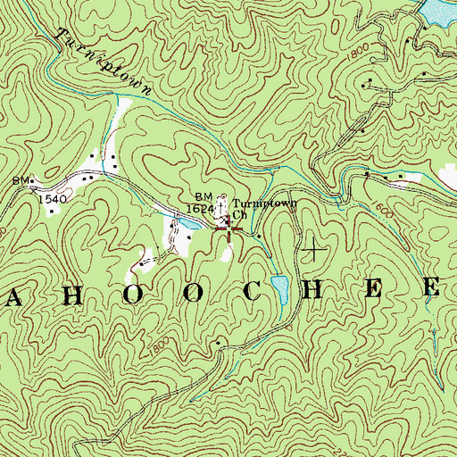 Topographic Map of Turniptown (historical), GA