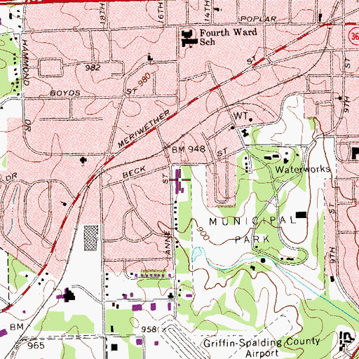 Topographic Map of Anne Street Elementary School, GA