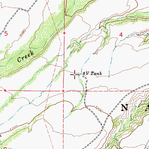 Topographic Map of Three V Tank, AZ