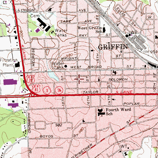 Topographic Map of Church of Christ (historical), GA