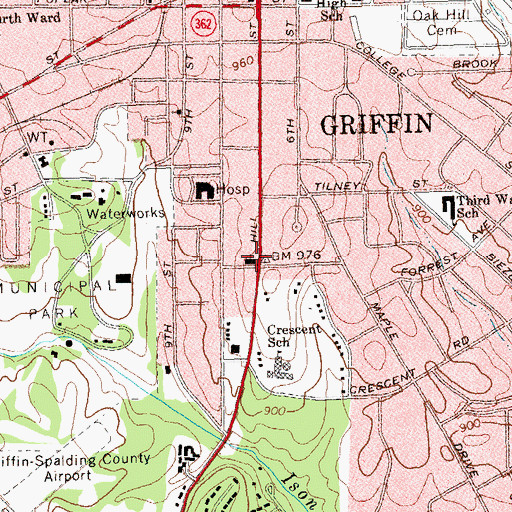 Topographic Map of Church of Christ, GA