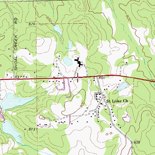 Topographic Map of Community Chapel Church, GA