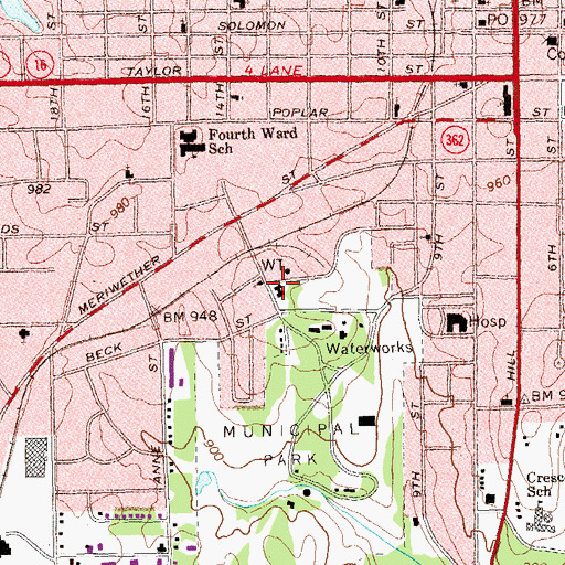 Topographic Map of Cora Nimmor School (historical), GA