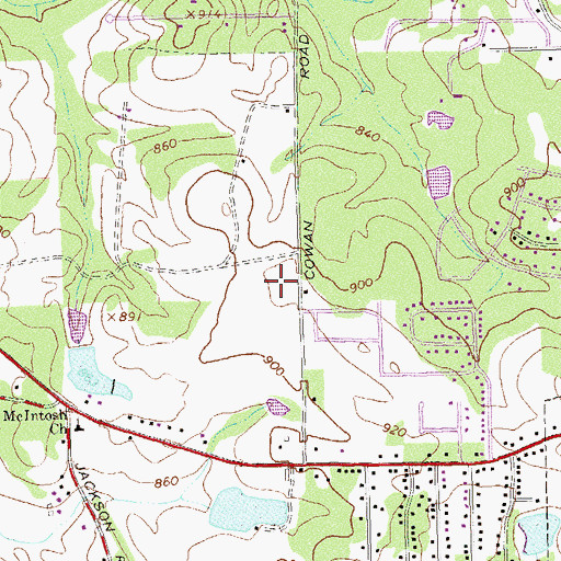 Topographic Map of Cowan Road Elementary School, GA