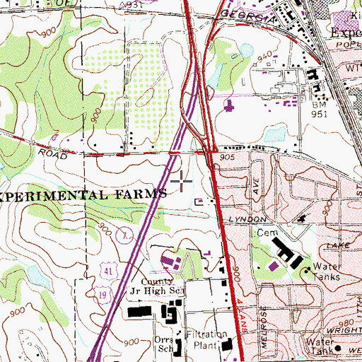 Topographic Map of Ellis Crossing Shopping Center, GA
