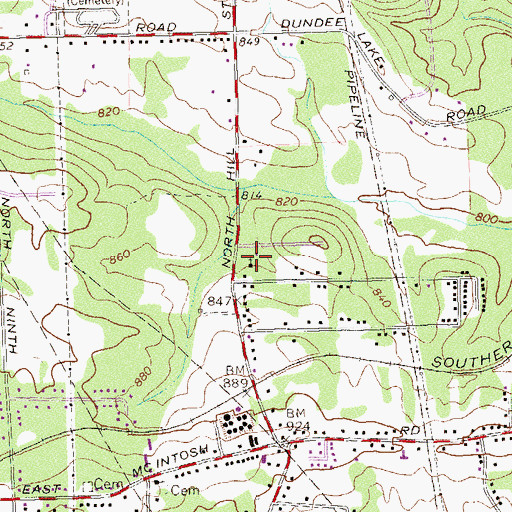 Topographic Map of First Fellowship Church, GA