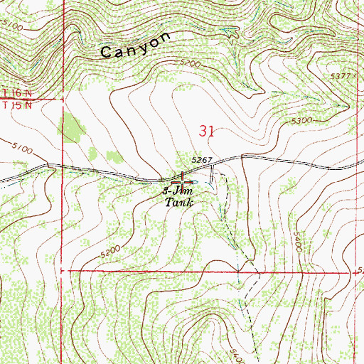 Topographic Map of Three-Jim Tank, AZ