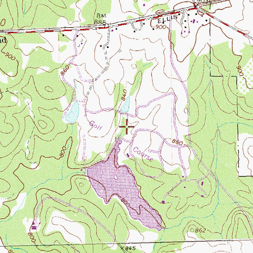 Topographic Map of Griffin Country Club, GA