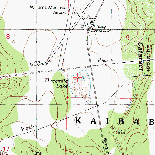 Topographic Map of Threemile Lake, AZ